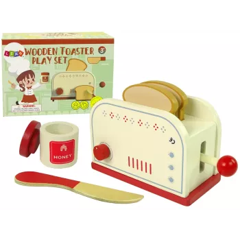 LEAN TOYS Koka grauzdētāja aksesuāri brokastu virtuvei bērniem