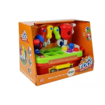 LEAN TOYS darbnīca mazuļiem – šķirotājs ar instrumentiem, skaņu un gaismu