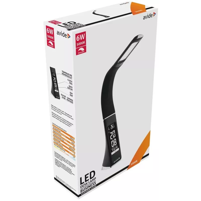 Avide LED galda lampa Business Calendar Black 6W
