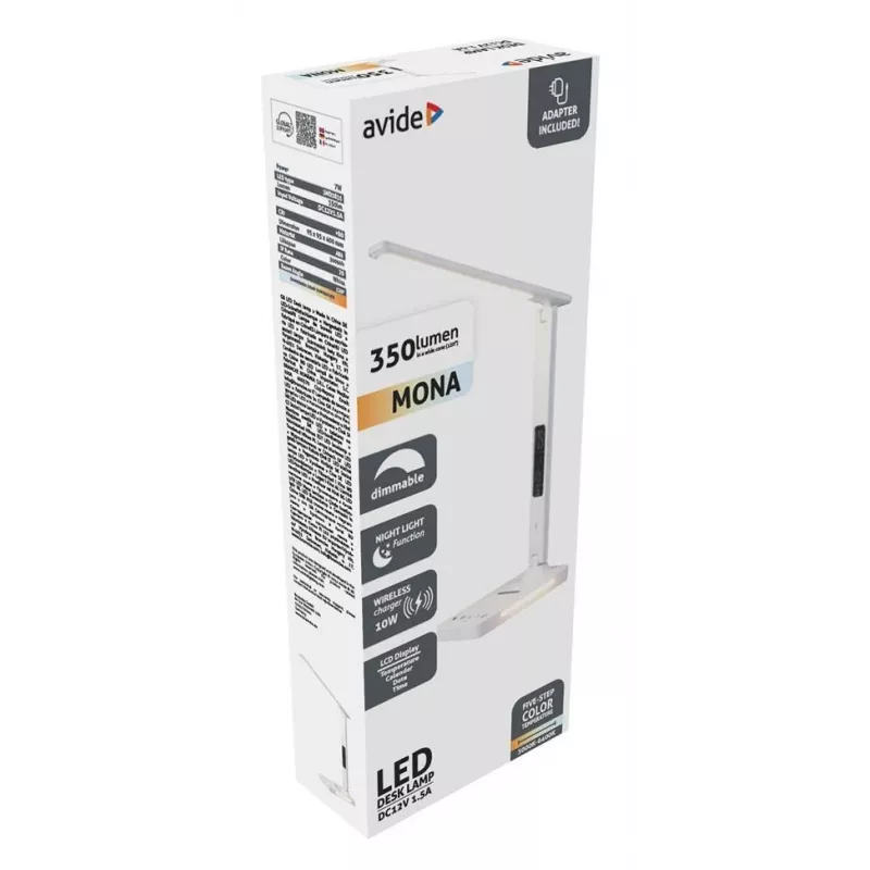 Avide LED galda lampa ar telefona lādētāju 7W 350lm