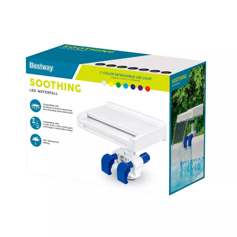 LED Baseina Strūklaka 7 Krāsas 8 Režīmi IP67 Bestway 58619