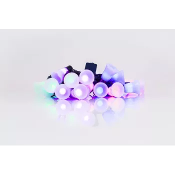 LED virkne ar zvaniņiem, 20 silti baltas LED spuldzes, 2,5 m, ar bateriju darbināma, zelta krāsā