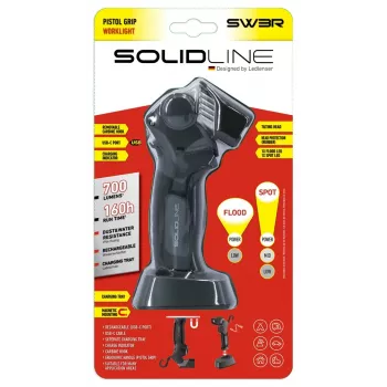 Ledlenser SW3R COB LED lukturis ar magnētisko pamatni, 320 lm, USB-C uzlāde, IP54, 180° grozāma galva, kabatas klipsis, melns
