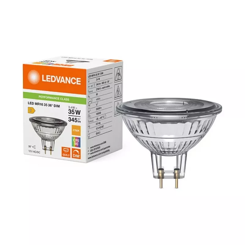 LEDVANCE PARATHOM MR16 LED reflektors 3.4W 2700K GU5.3 dimmējams 36° 230lm