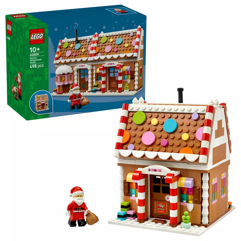 LEGO 40809 Sezonas Ziemassvētku piparkūku mājiņas būvēšanas komplekts (136 gab., vecumam 7+)