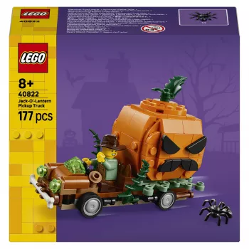 LEGO 40822 Jack-O'-Lantern Pickup Truck konstruktors - 200 detaļas, putnubiedēkļa minifigūra, Helovīna displeja modelis