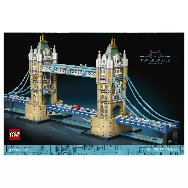 LEGO Architecture 21067 Tower Bridge būvkomplekts (1176 detaļas) - ikonisks Londonas orientiera modelis