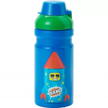 LEGO Dzeramā pudele FIREWORK GUY, 390 ml, Zila, Silikona snīpis ar caurspīdīgu vāciņu, PP/Silikons, 1 gab. (40560800)