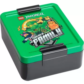 LEGO pusdienu kārba Ninjago Green - 1,2L pārtikas kvalitātes PP ar emocijzīmju grafiku