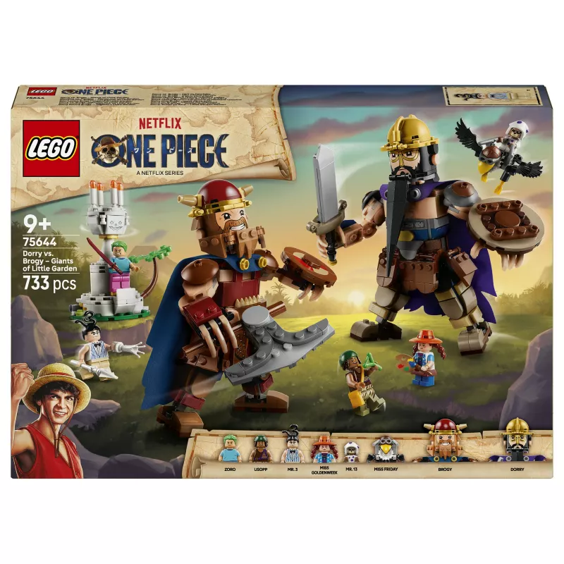 LEGO One Piece 75644 Dorry vs. Brogy - Giants of Little Garden būvēšanas komplekts (1500 detaļas, 3 minifigūras, vecumam 10+)