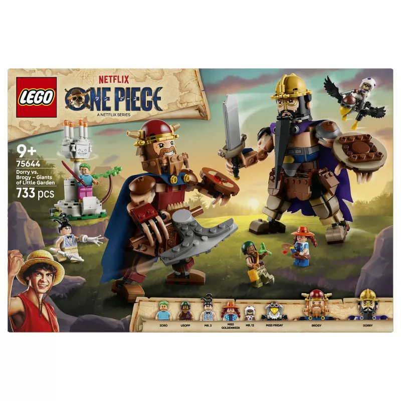 LEGO One Piece 75644 Dorry vs. Brogy - Giants of Little Garden būvēšanas komplekts (1500 detaļas, 3 minifigūras, vecumam 10+)