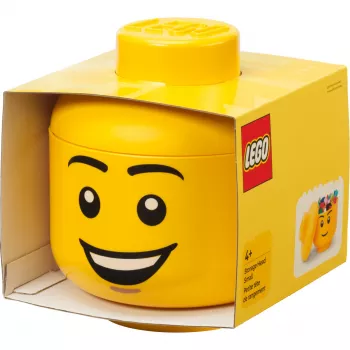 LEGO Storage Head Happy Boy Small Yellow 2 Liter