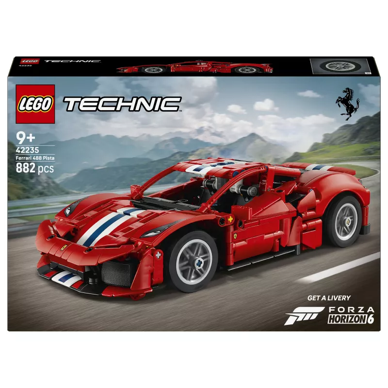 LEGO Technic 42235 Ferrari 488 Pista sacīkšu auto modeļa komplekts