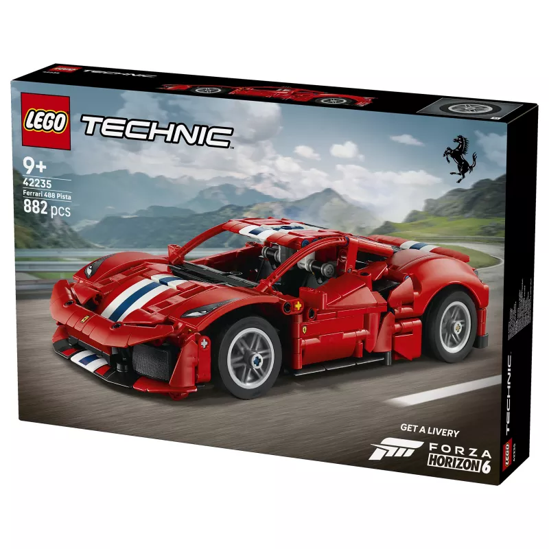 LEGO Technic 42235 Ferrari 488 Pista sacīkšu auto modeļa komplekts