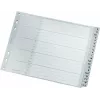 Leitz A-Z alfabētiskie atdalītāji, A4, pelēkas plastmasas cilnes uz 250 g/m² kartona, 20 daļas, 11 caurumu universālais perforators 1262-01-00