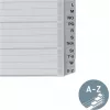 Leitz A-Z alfabētiskie atdalītāji, A4, pelēkas plastmasas cilnes uz 250 g/m² kartona, 20 daļas, 11 caurumu universālais perforators 1262-01-00