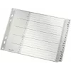 Leitz A-Z alfabētiskie atdalītāji, A4, pelēkas plastmasas cilnes uz 250 g/m² kartona, 20 daļas, 11 caurumu universālais perforators 1262-01-00