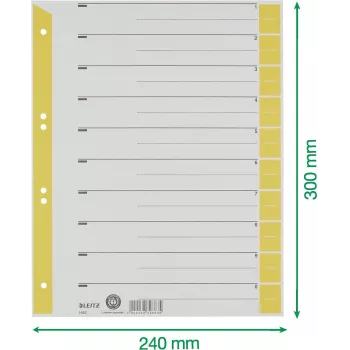 LEITZ A4 atdalītājloksnes dzeltenas 160 g/m² 25 gab. iepakojums 16523015