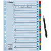 LEITZ A4 Mylar A–Z satura rādītāja atdalītāji, 26 iedaļas, daudzkrāsaini, universāls perforējums, 160 g/m², 1 komplekts (100167)