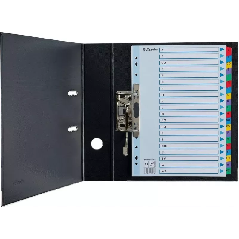 LEITZ A4 Mylar A–Z satura rādītāja atdalītāji, 26 iedaļas, daudzkrāsaini, universāls perforējums, 160 g/m², 1 komplekts (100167)