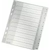 LEITZ A5 plastmasas atdalītāji, numurēti 1-10, pelēki, 10 daļas, polipropilēns, 0,12 mm, ar rakstāmu vāku 1285-00-00