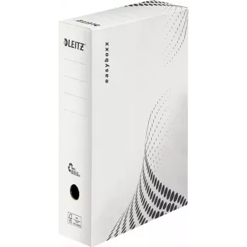 LEITZ easyboxx arhīva kaste balta 100 mm mugura, 100% pārstrādāts gofrēts kartons, dubultas aizvēršanas atloki, 25 iepakojumā (6132-00-00)