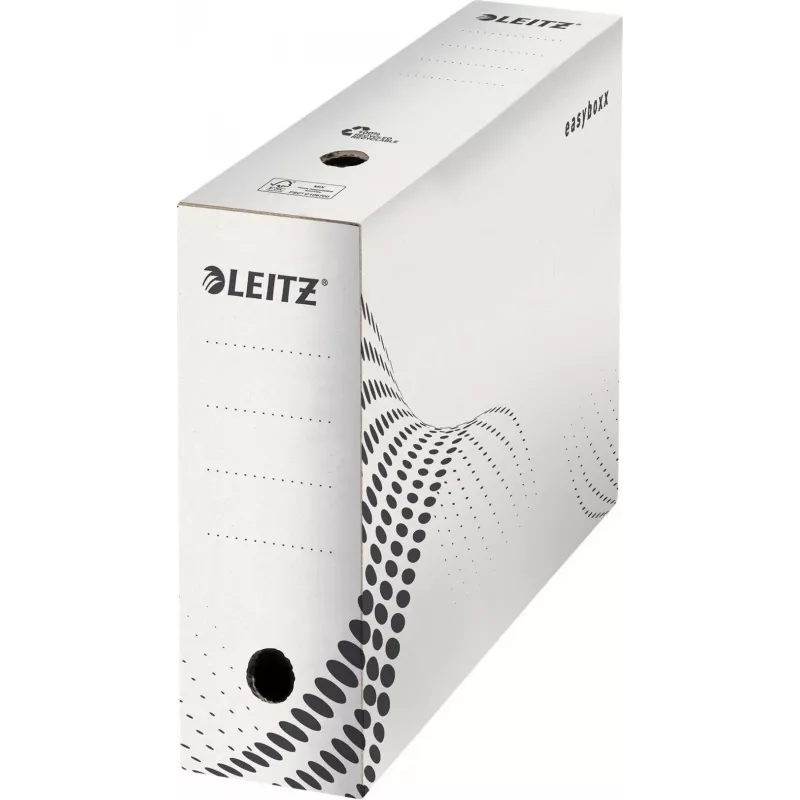 LEITZ easyboxx arhīva kaste balta 100 mm mugura, 100% pārstrādāts gofrēts kartons, dubultas aizvēršanas atloki, 25 iepakojumā (6132-00-00)