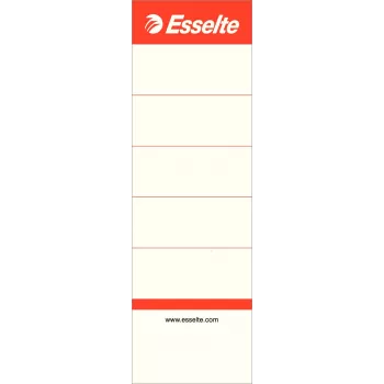LEITZ Esselte Standarta mapju muguriņu etiķetes, 50 x 158 mm, baltas, īsas, platas, 75 mm arhivēšanas mapēm, 100 etiķetes (810801)