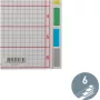 LEITZ Īpaši izturīgi kartona reģistru dalītāji, tukši, A5, 6 daļas, pelēki 230 g/m², rakstāma vāka lapa ar režģa apdruku 4355-00-85
