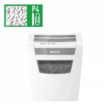 LEITZ IQ Home Office S P-4 daļiņu griezuma smalcinātājs, 8 loksnes, 10 L, balts (80360000)