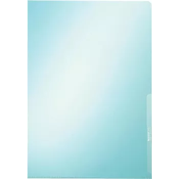 LEITZ Premium A4 dokumentu aploksne, PVC, zila, 0,15 mm, atvērta augšpuse un sāni, arhīvam droša, stingra plēve (4100-00-35)