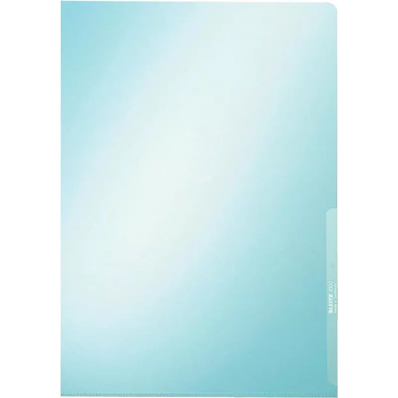 LEITZ Premium A4 dokumentu aploksne, PVC, zila, 0,15 mm, atvērta augšpuse un sāni, arhīvam droša, stingra plēve (4100-00-35)