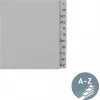 LEITZ Tauenpapier reģistrs, A-Z, A4, pusaugstuma, 20 daļu pelēks, 100 g/m², 80 mm perforācija, ar caurumu pastiprinājumu (6095-00-85)