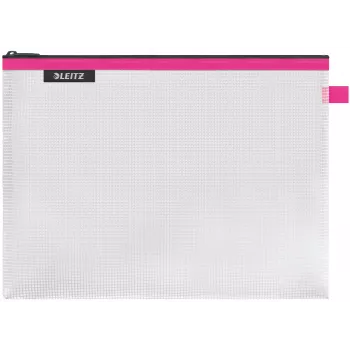 LEITZ WOW Traveller rāvējslēdzēja maciņš Liels, Rozā, Ūdensatgrūdošs, A4, 1 gabals 4026-00-23