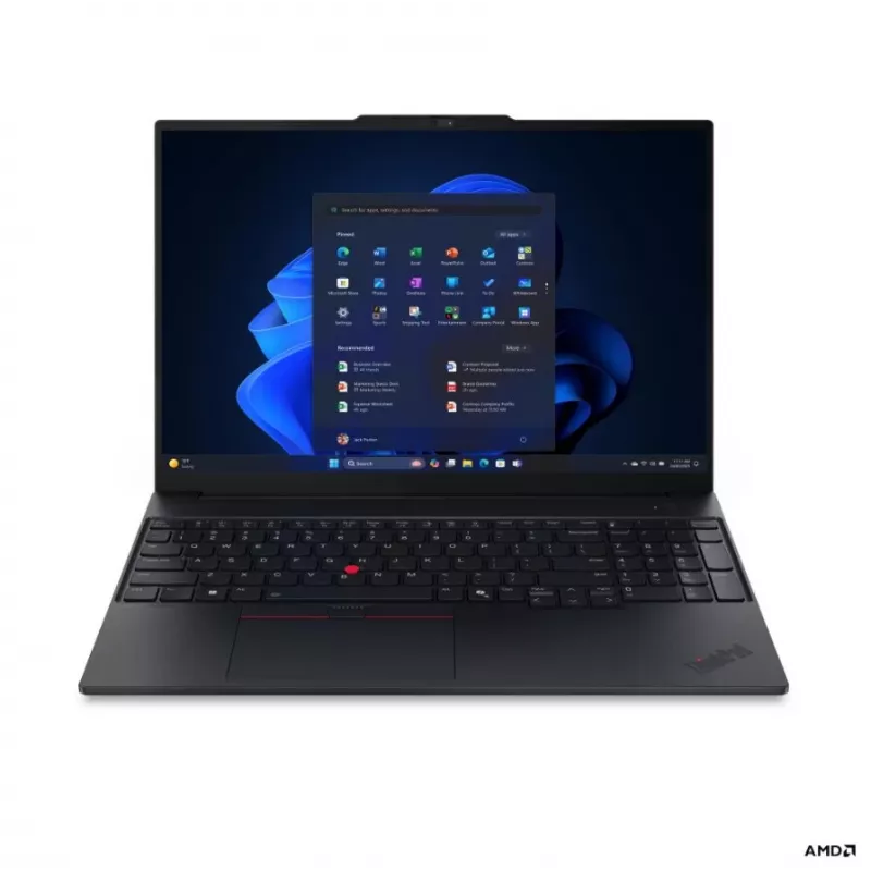 Lenovo ThinkPad E16 G4 AMD 16 collu WUXGA IPS klēpjdators, AMD Ryzen AI 5 330, 16 GB DDR5, 512 GB SSD, AMD Radeon 820M, Windows 11 Pro, melns, ziemeļvalstu tastatūra