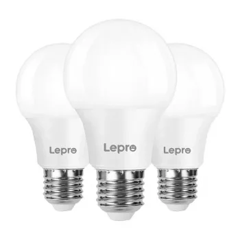 LEPRO 100089-WW-EU-3 LED spuldze, E27, A60, 8.5W (60W), 806 lm, 2700K silta balta, 180°, 3 iepakojumā