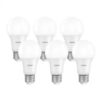 LEPRO 100092-WW-EU-6 A60 E27 7W 800lm 2700K Dimējama LED spuldze, E klase, 6 iepakojums