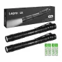 LEPRO 120023-2 Kabatas lukturis 2 iepakojumā, 1000 lūmenu LED taktiskais lukturis, IPX4 ūdensizturīgs, regulējams fokuss, 5 režīmi, aviācijas klases alumīnijs, melns