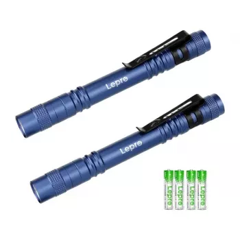 LEPRO 120023L-BU-2 LED kabatas lukturis, 1000 lūmenu, ar tālummaiņu, IPX4, 2 iepakojumā, melns