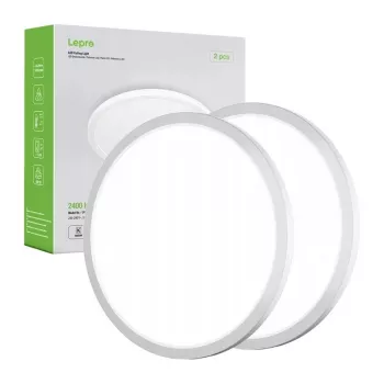 LEPRO 1500039-DW-EU-2 LED griestu lampa 24W 2400lm dienasgaismas balta 2 gab. komplekts, pieplakana montāža, apaļa, IP20