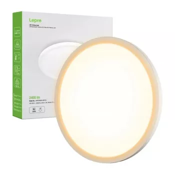 LEPRO 1500039-WW-EU 24W 2400 lm LED griestu lampa, silti balta, regulējama, IP54, apaļa