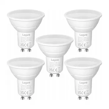 LEPRO 200073-WW-EU-5 GU10 LED spuldze, 4,5W, 345 lm, 2700K, 100°, 5 iepakojumā