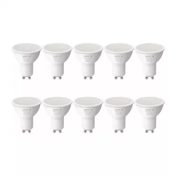LEPRO 200081-WW-EU-10 GU10 LED spuldze, 4,5 W (atbilst 50 W), 345 lm, 2700 K silta balta, 100° starojuma leņķis, neregulējama, 10 gab. iepakojums