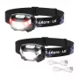 LEPRO 3200008-2 LED galvas lampa, 2 iepakojumā, 300 lūmeni, uzlādējama, IPX4, melna
