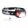 LEPRO 320014 USB uzlādējama LED galvas lampa ar CREE XPE prožektoru, COB plūsmas gaismu, sarkano gaismu, IPX4 ūdensizturību, 300 lūmeniem, 1200mAh akumulatoru, regulējamu elastīgu galvas saiti - Melna