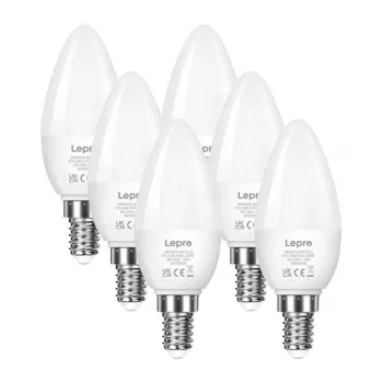 LEPRO 600059-WW-EU-6 E14 LED sveču spuldze, 4,2 W (40 W ekvivalents), 470 lm, 2700 K silta balta, nedimmējama, energoefektivitātes klase E