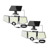LEPRO 640005-DW-2 Saules kustības sensors gaisma, 2 iepakojums, 600 lūmeni, 6500K auksti balta, IP65 ūdensnecaurlaidīga, 3 režīmi, sienas montāža
