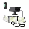 LEPRO 640005-DW Saules lampa, 3000 lm, 6500K, 3 regulējamas galvas, 270° apgaismojums, IP65, kustības sensors, 2400 mAh