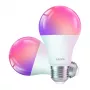 LEPRO B1-EU-2 viedā LED E27 Wi-Fi spuldze, 2 iepakojums, 9W (60W ekvivalents), 800 lūmeni, regulējama baltā 2700K-6500K + 16 miljoni RGB krāsu, dimmējama, darbojas ar Alexa un Google Assistant