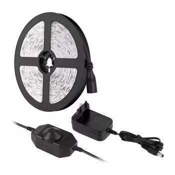 LEPRO PR4100067-WW-EU 5m LED lente silti balta 3000K 300 LED SMD 2835 12W 1000lm ar regulējamu spilgtumu un EU kontaktdakšu